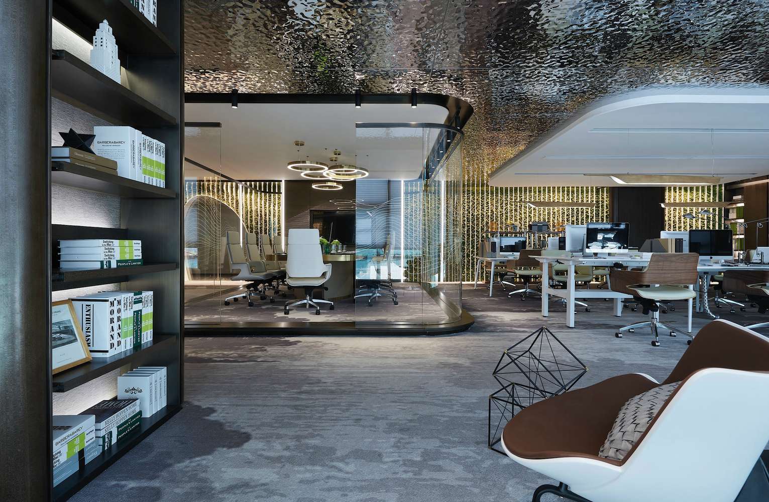 鄭東新區金融公司辦公室裝修設計案例