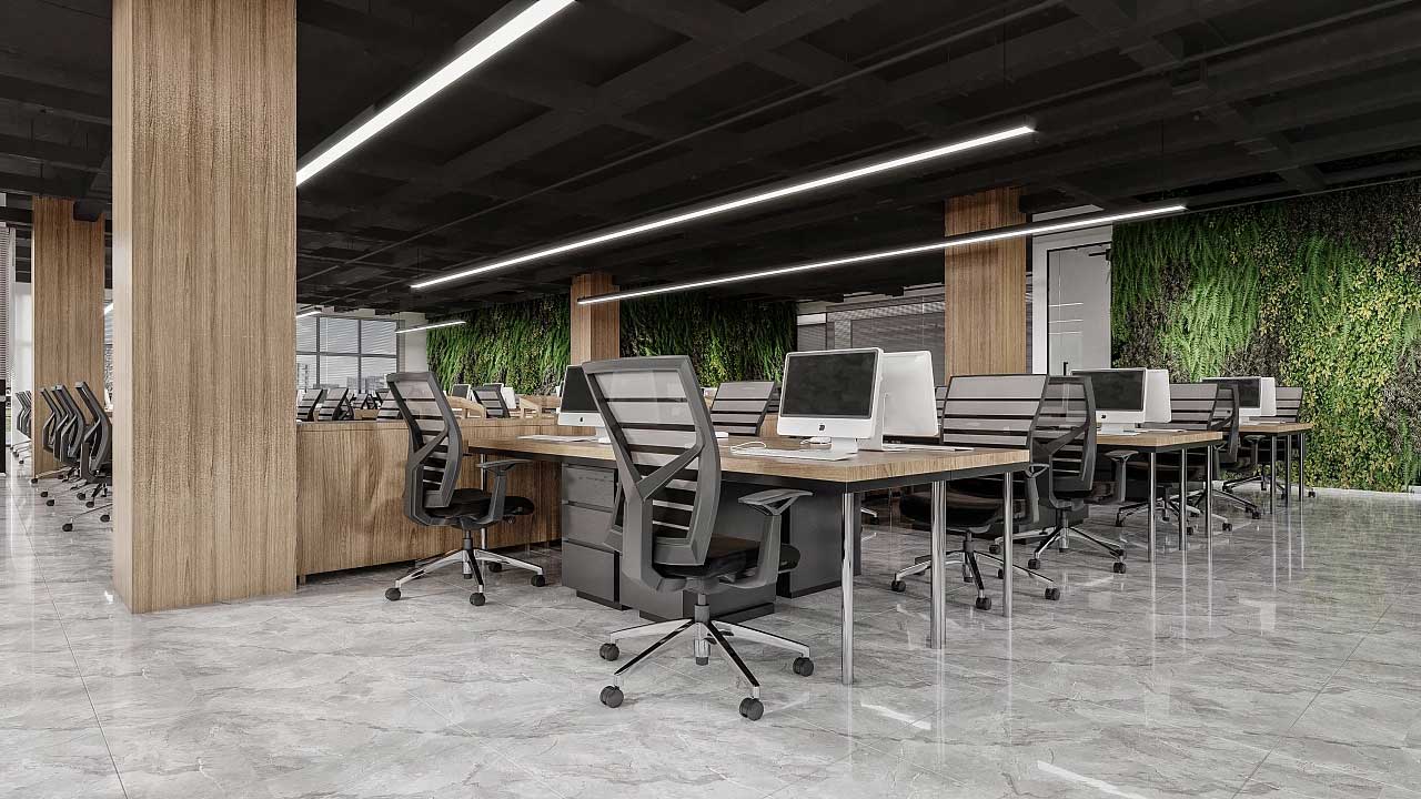 鄭州企業辦公室空間設計效果圖