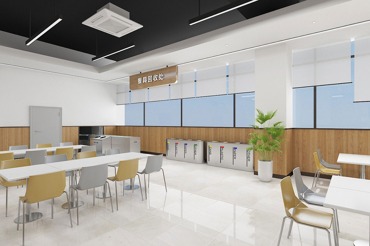 工廠員工食堂設計-廠區食堂裝修設計效果圖