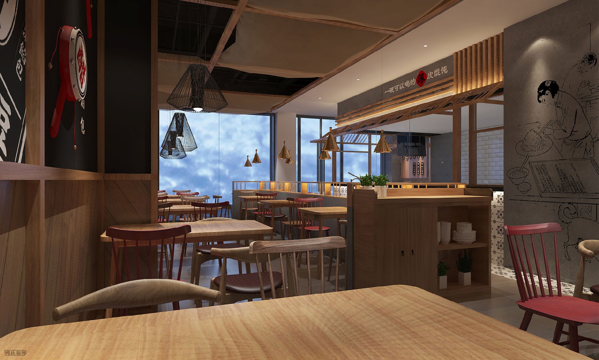 110平米餛燉店鋪裝修設計效果圖