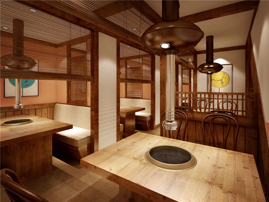 600平米韓式烤肉店設(shè)計(jì)裝修效果圖