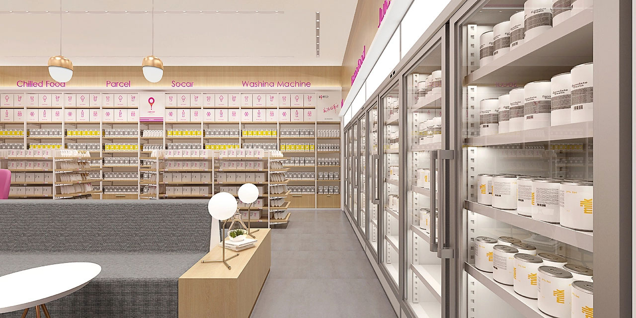 45平米鄭州樂活便利店設(shè)計效果圖