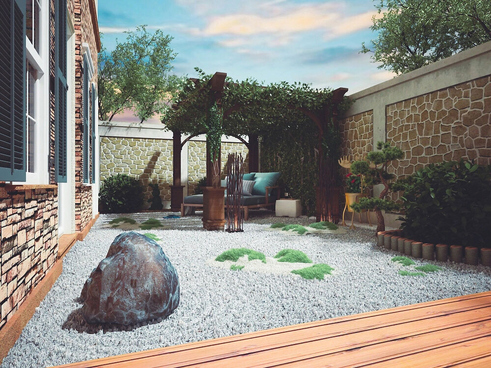 鄭州別墅庭院設(shè)計(jì)效果圖