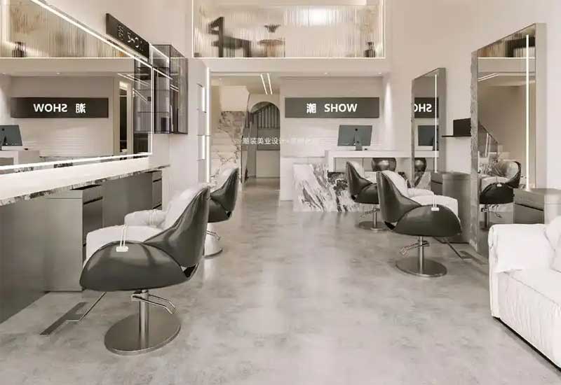 鄭州理發店裝修：店鋪的染燙區燈光防眩光處理